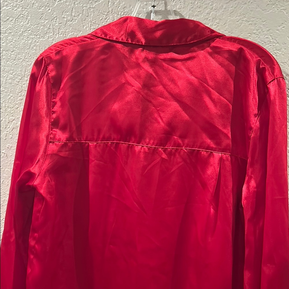 Croft & Barrow Red Satin Blouse - Picture 7 of 11
